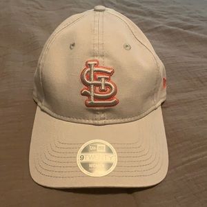 Grey and red STL Cardinals baseball hat